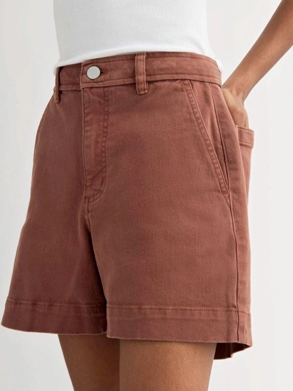 Everlane Women’s The Cotton Twill Short Chino Shorts Rosewood Brown Size 6 Great